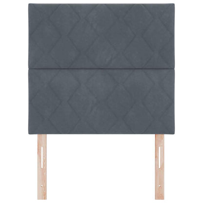 Led-sengegavl Med Led -strimmellys Mørkegrå 100 Cm Fløjl - Billede 6