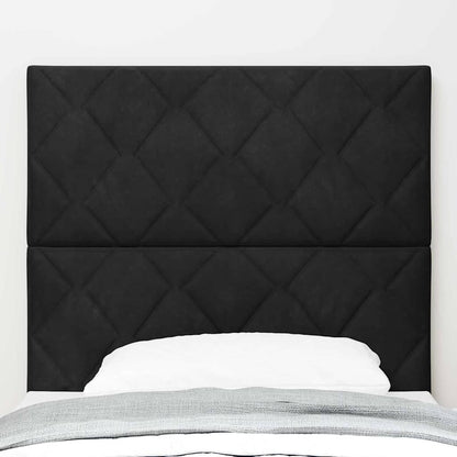 Led-sengegavl Med Led -strimmellys Geometrisk Sort 100 Cm Fløjl - Billede 4