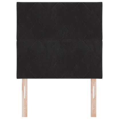 Led-sengegavl Med Led -strimmellys Geometrisk Sort 100 Cm Fløjl - Billede 6