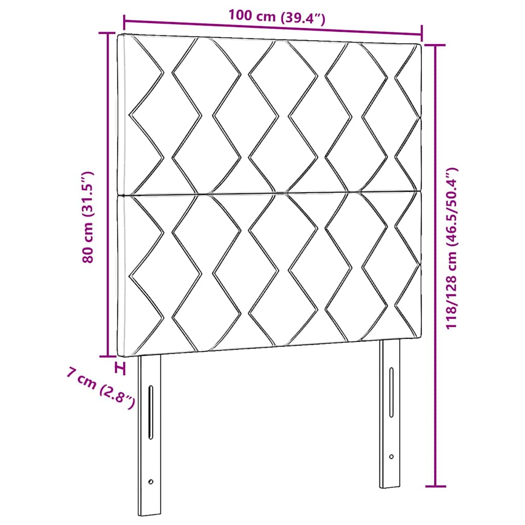 Led-sengegavl Med Led -strimmellys Geometrisk Sort 100 Cm Fløjl - Billede 11