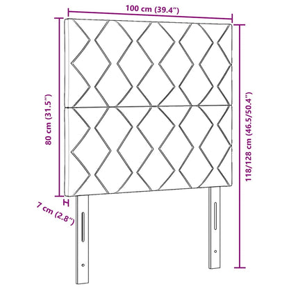 Led-sengegavl Med Led -strimmellys Geometrisk Sort 100 Cm Fløjl - Billede 11