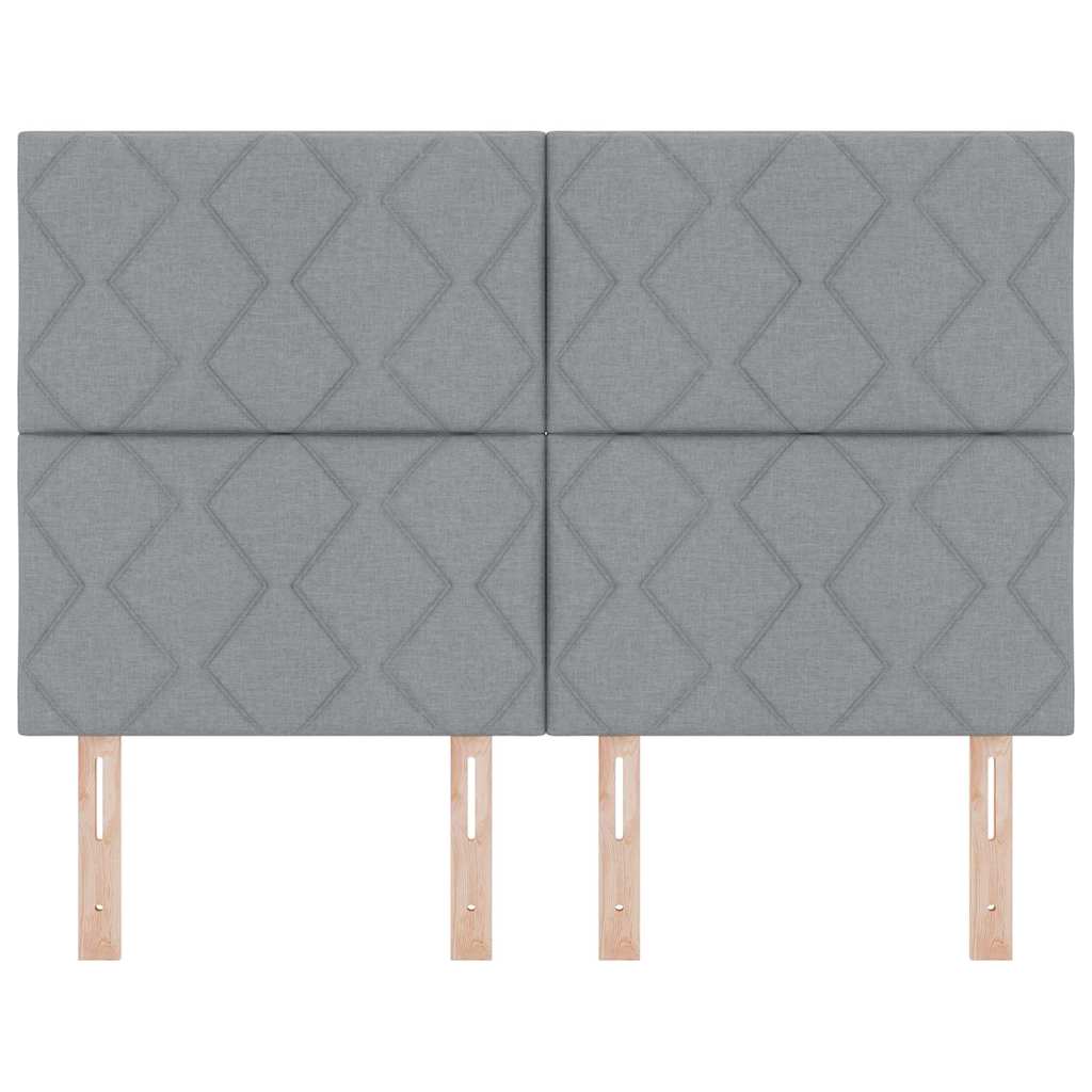 Hovedgærde Med Led -strimmellys Lysegrå 144 Cm Stof - Billede 6