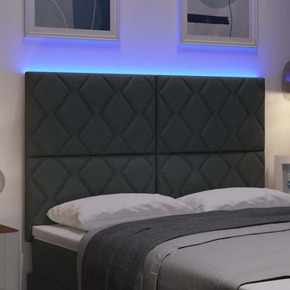 Hovedgærde Med Led -strimmellys Med Hovedgærde Grå 160 Cm Stof - Billede 5