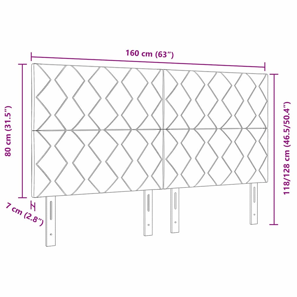 Hovedgærde Med Led -strimmellys Med Hovedgærde Grå 160 Cm Stof - Billede 11