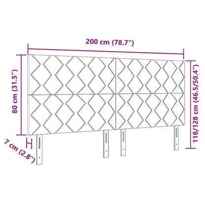 Led-sengegavl Med Led -strimmellys Geometrisk Sort 200 Cm Fløjl - Billede 11