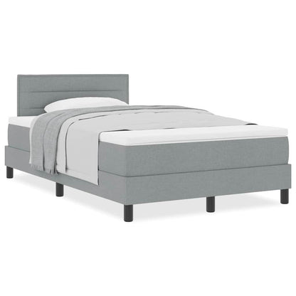 Boxmadras Med Topmadras Med Madras Lysegrå 120 X 190 Cm Stof - Billede 4