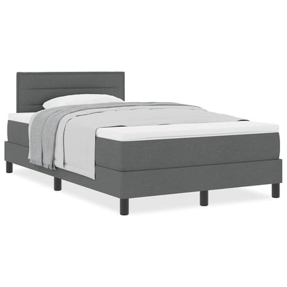 Boxmadras Med Topmadras Med Madras Mørkegrå 120 X 190 Cm Stof - Billede 4