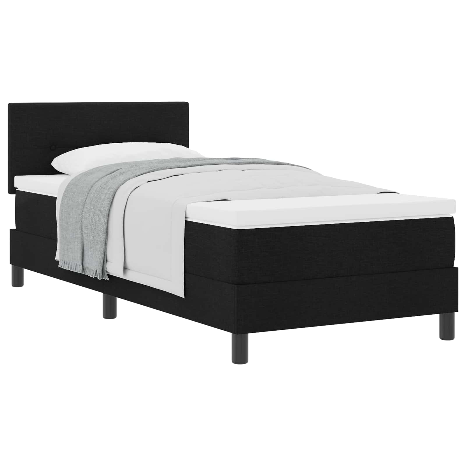 Box Spring Seng Med Pude Med Hovedgærde Stof - Billede 2