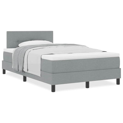 Boxmadras Med Topmadras Med Madras Lysegrå 120 X 190 Cm Stof - Billede 4