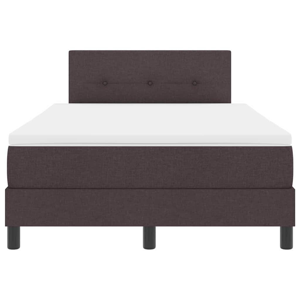 Boxmadras Med Topmadras Med Madras Mørk Brun 120 X 190 Cm Stof - Billede 8