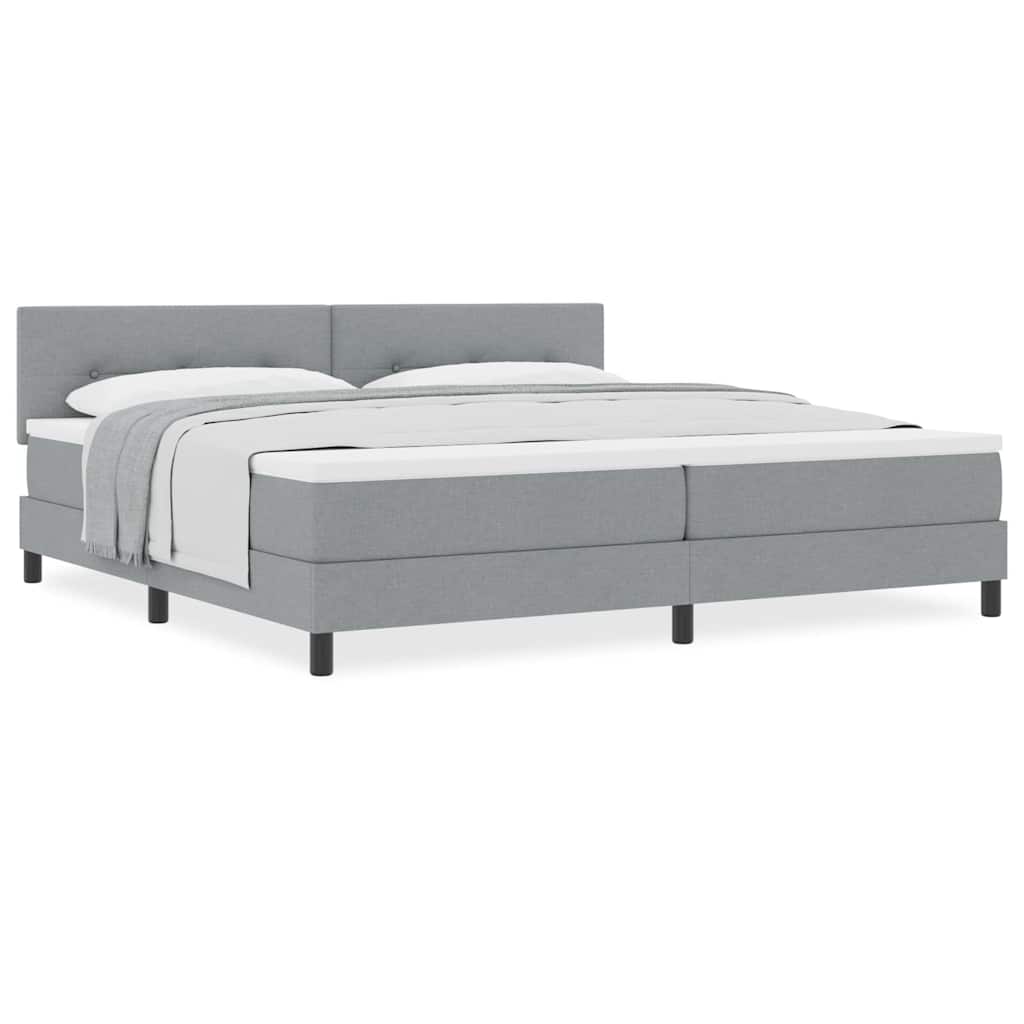 Boxmadras Med Topmadras Med Madras Lysegrå 200 X 200 Cm Stof - Billede 4