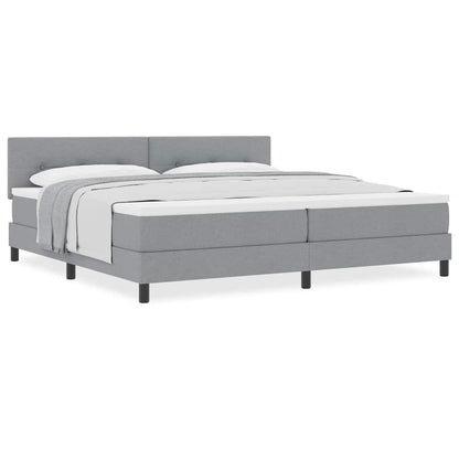 Boxmadras Med Topmadras Med Madras Lysegrå 200 X 200 Cm Stof - Billede 4