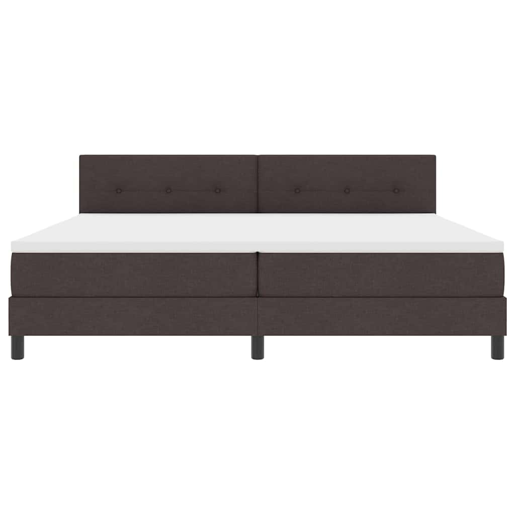 Boxmadras Med Topmadras Med Madras Mørk Brun 200 X 200 Cm Stof - Billede 8