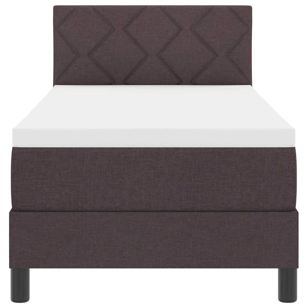 Boxmadras Med Topmadras Med Madras Mørk Brun 80 X 200 Cm Stof - Billede 8