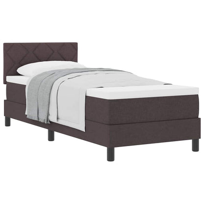 Boxmadras Med Topmadras Med Madras Mørk Brun 80 X 200 Cm Stof - Billede 3