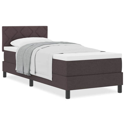 Boxmadras Med Topmadras Med Madras Mørk Brun 80 X 200 Cm Stof - Billede 4