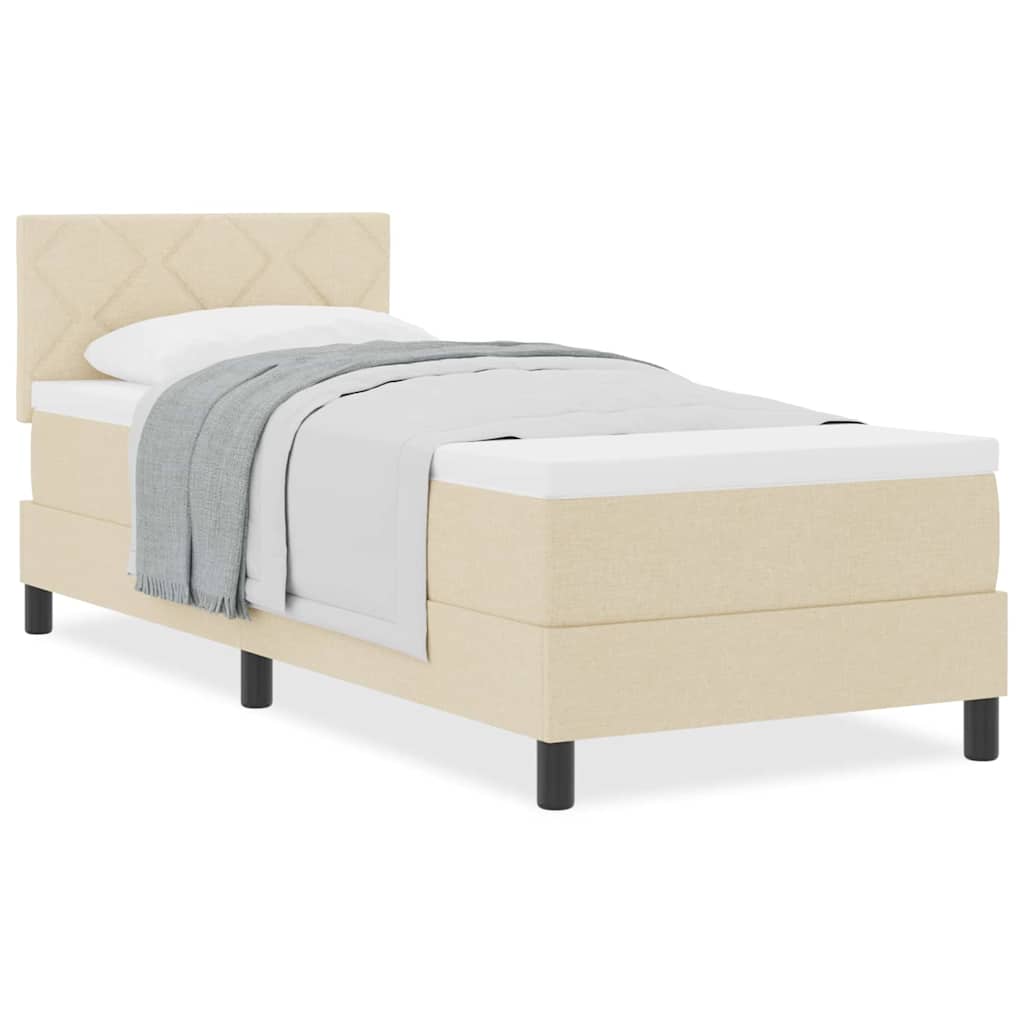 Boxmadras Med Topmadras Med Madras Creme 80 X 200 Cm Stof - Billede 4