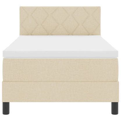 Boxmadras Med Topmadras Med Madras Creme 90 X 200 Cm Stof - Billede 8