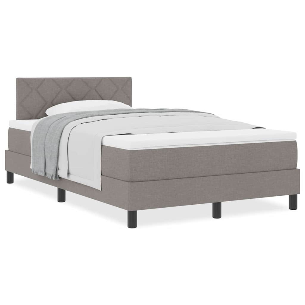 Boxmadras Med Topmadras Med Madras Gråbrun 120 X 190 Cm Stof - Billede 4