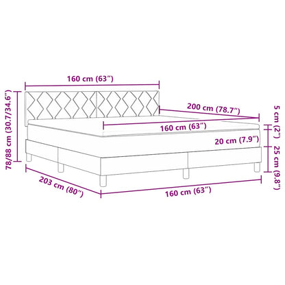 Boxmadras Med Topmadras Med Madras Lysegrå 160 X 200 Cm Stof - Billede 13