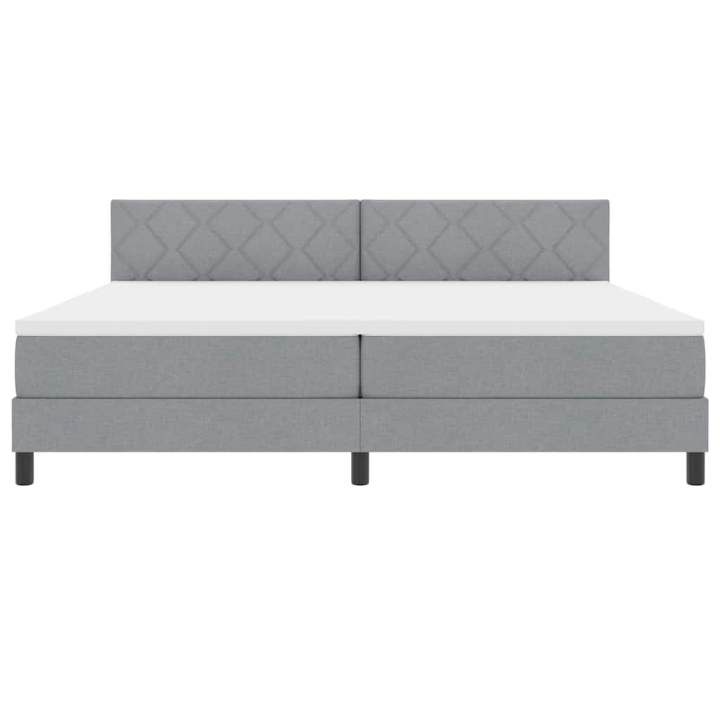 Boxmadras Med Topmadras Med Madras Lysegrå 200 X 200 Cm Stof - Billede 8