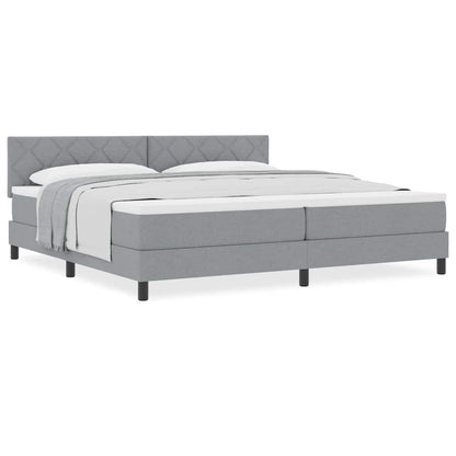 Boxmadras Med Topmadras Med Madras Lysegrå 200 X 200 Cm Stof - Billede 4