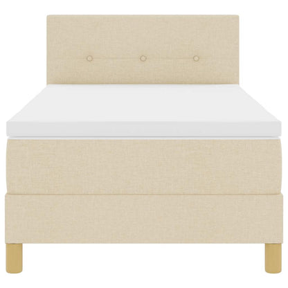 Boxmadras Med Topmadras Med Madras Creme 90 X 190 Cm Stof - Billede 8