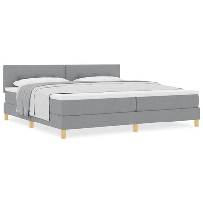 Boxmadras Med Topmadras Med Madras Lysegrå 200 X 200 Cm Stof - Billede 4