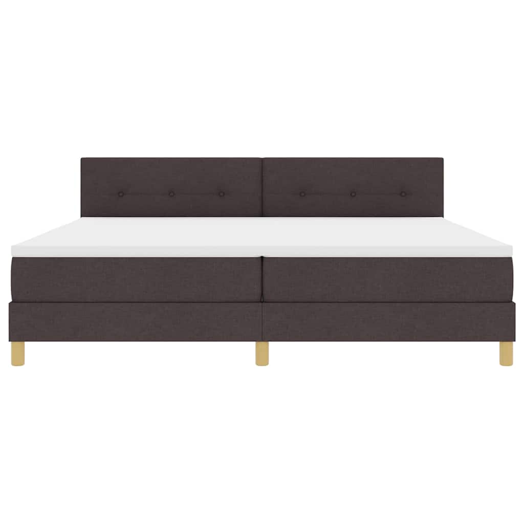 Boxmadras Med Topmadras Med Madras Mørkebrun 200 X 200 Cm Stof - Billede 8