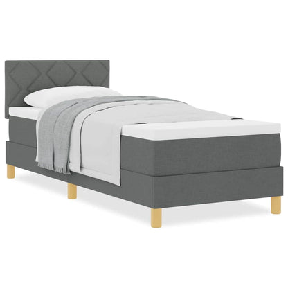 Boxmadras Med Topmadras Med Madras Mørkegrå 80 X 200 Cm Stof - Billede 4