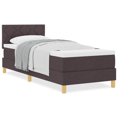 Boxmadras Med Topmadras Med Madras Mørkebrun 80 X 200 Cm Stof - Billede 4