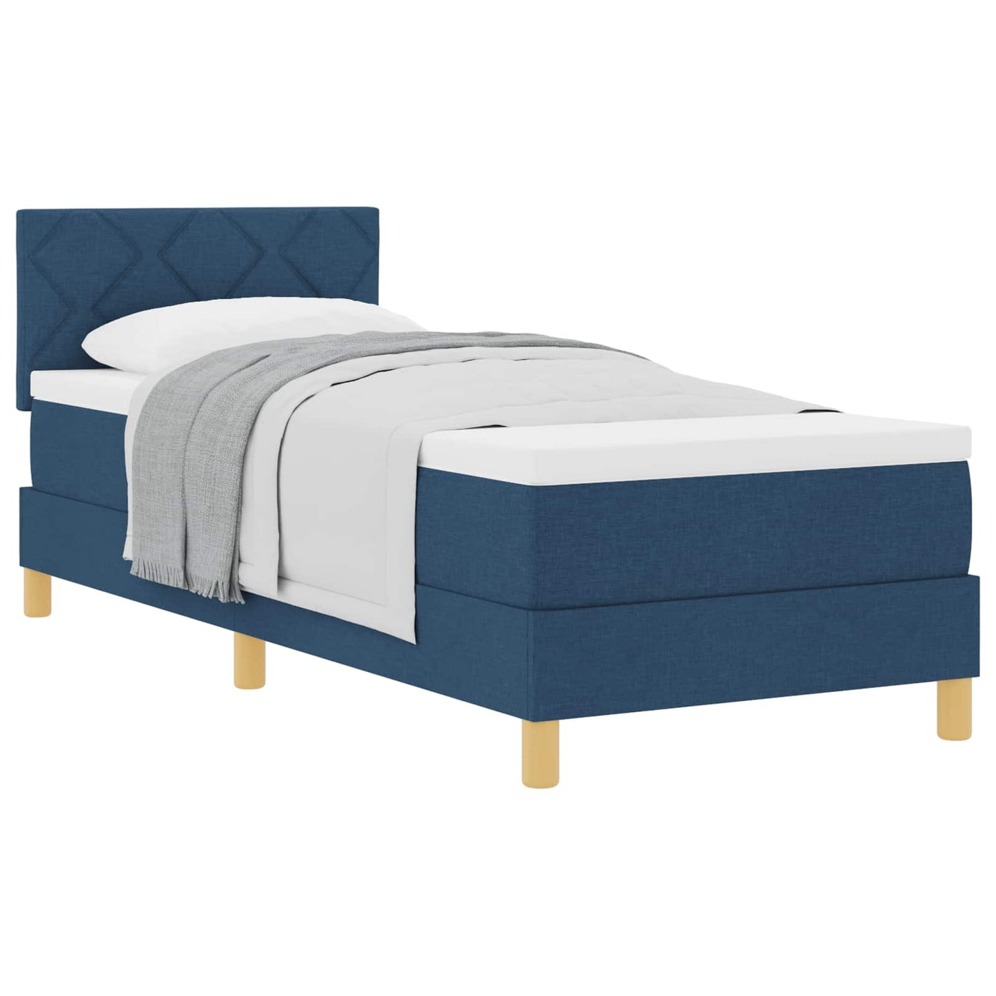 Box Spring Seng Med Pude Med Hovedgærde Stof - Billede 2