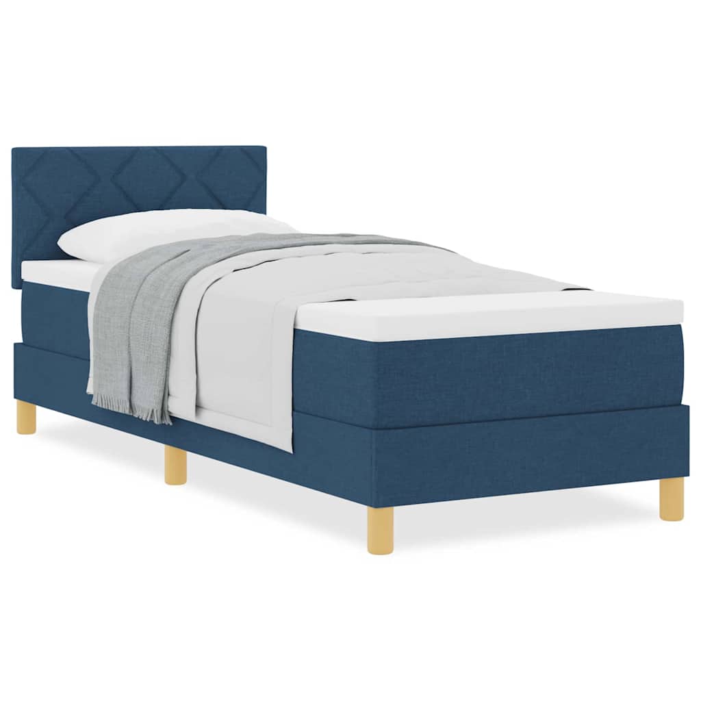 Boxmadras Med Topmadras Med Madras Blå 80 X 200 Cm Stof - Billede 4