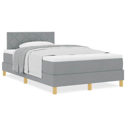 Boxmadras Med Topmadras Med Madras Lysegrå 120 X 190 Cm Stof - Billede 4