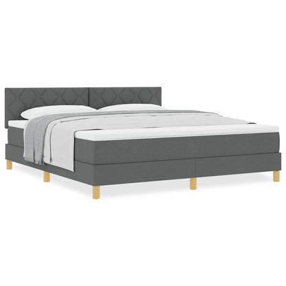 Boxmadras Med Topmadras Med Madras Mørkegrå 180 X 200 Cm Stof - Billede 4