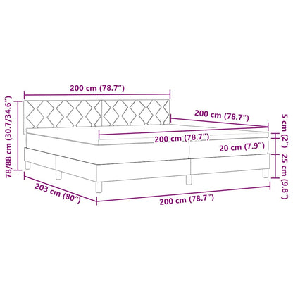 Boxmadras Med Topmadras Med Madras Lysegrå 200 X 200 Cm Stof - Billede 13