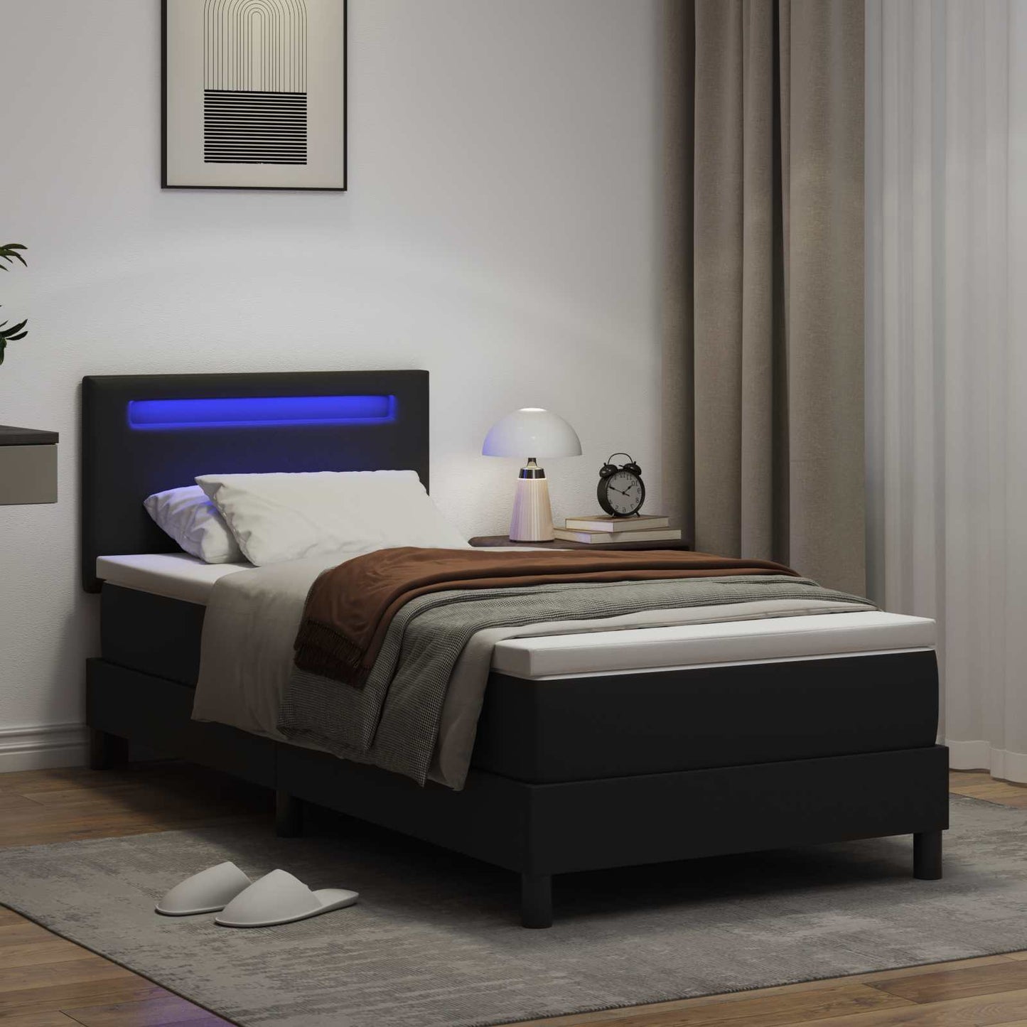 Box Spring Seng Med Madras Kunstlæder - Billede 4