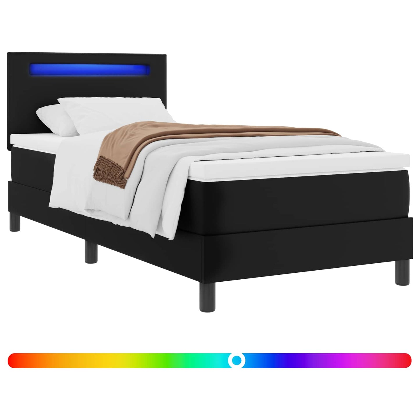 Box Spring Seng Med Madras Kunstlæder - Billede 2