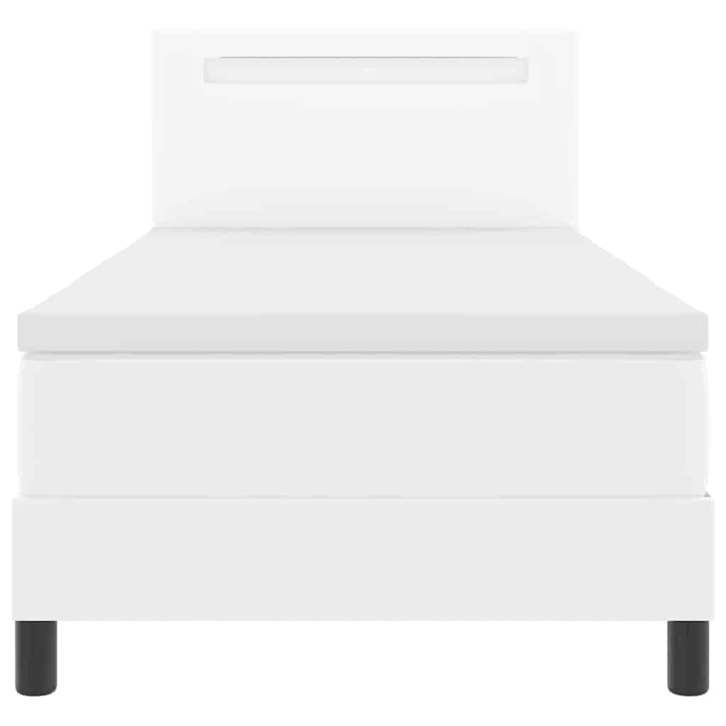 Sengestel Med Madras Med Madras Hvid 90 X 200 Cm Kunstlæder - Billede 8