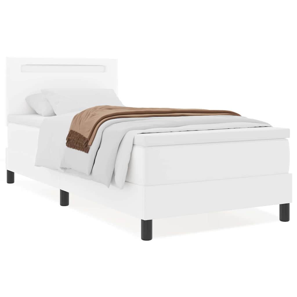 Sengestel Med Madras Med Madras Hvid 90 X 200 Cm Kunstlæder - Billede 4