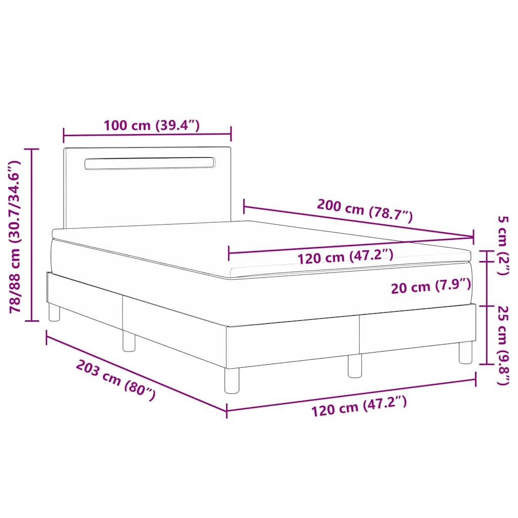 Sengeramme Med Madras Med Madras Sort 120 X 200 Cm Kunstlæder - Billede 13