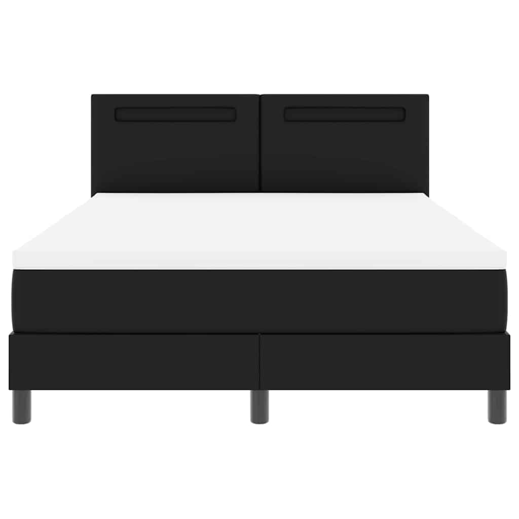 Sengeramme Med Madras Med Madras Sort 140 X 190 Cm Kunstlæder - Billede 8