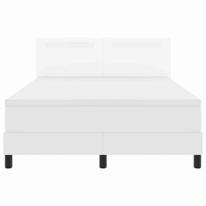 Sengeramme Med Madras Med Madras Hvid 140 X 190 Cm Kunstlæder - Billede 8