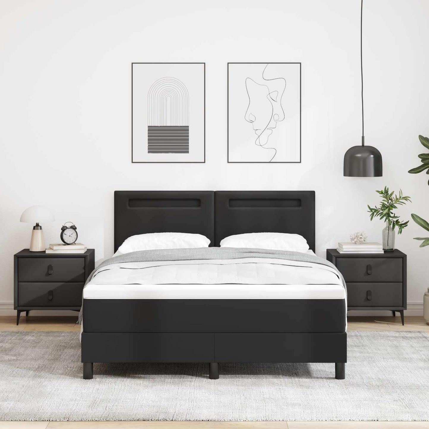 Box Spring Seng Med Madras Kunstlæder - Variant 3339052