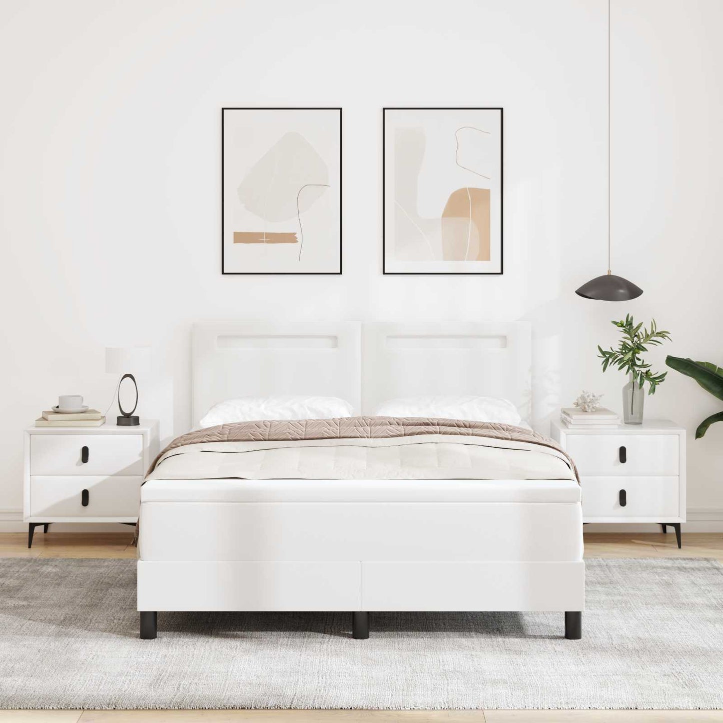 Box Spring Seng Med Madras Kunstlæder - Variant 3339057