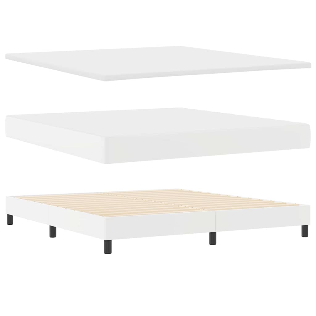 Sengeramme Med Madras Med Madras Hvid 180 X 200 Cm Kunstlæder - Billede 6