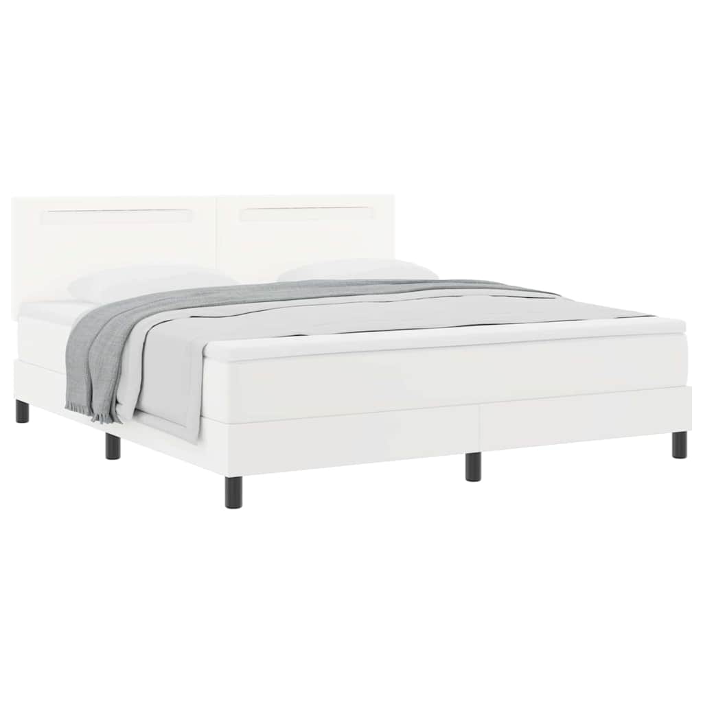 Sengeramme Med Madras Med Madras Hvid 180 X 200 Cm Kunstlæder - Billede 3