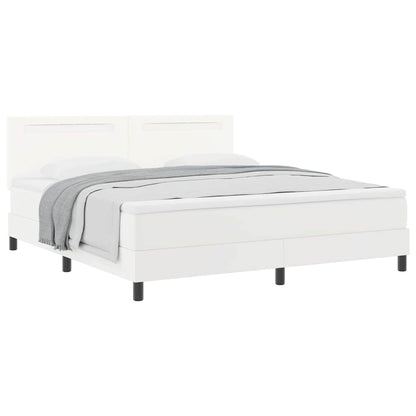 Sengeramme Med Madras Med Madras Hvid 180 X 200 Cm Kunstlæder - Billede 3