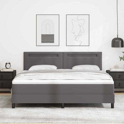 Sengeramme Med Madras Med Madras Grå 180 X 200 Cm Kunstlæder - Billede 5