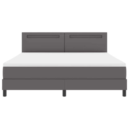 Sengeramme Med Madras Med Madras Grå 180 X 200 Cm Kunstlæder - Billede 8